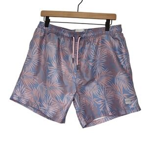 Allfenix Men's Palm Pattern Pink Blue Swim Trunks - XL Australia‎